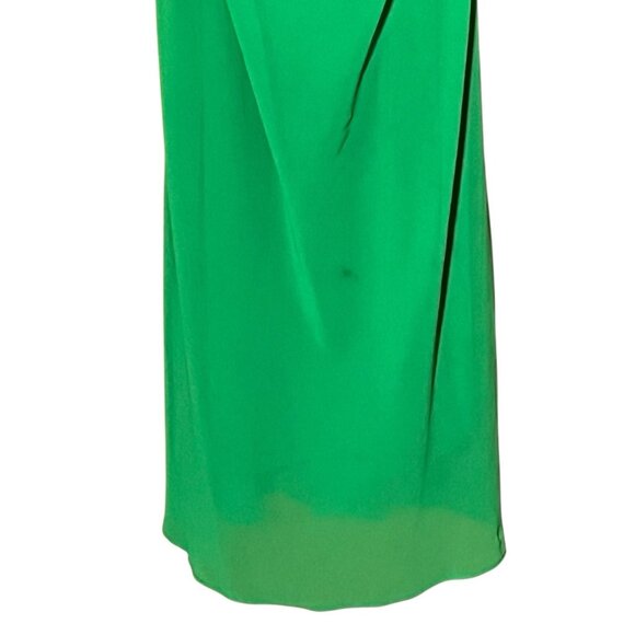 Tash + Sophie Cowl Chiffon Emerald Green Midi Dress With Straps L Holiday Party - Picture 4 of 8